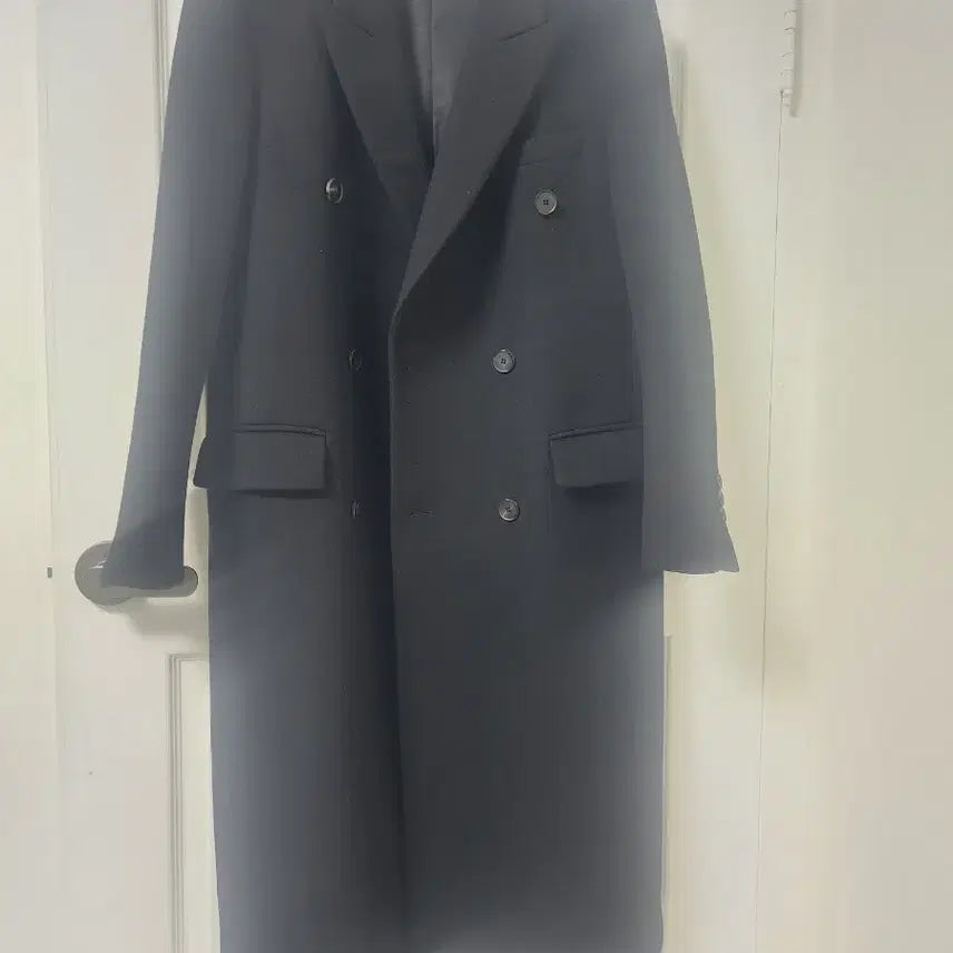 [SOLD OUT] [48]마마가리 컬렉션무드 울캐시미어 더블롱코트 블랙