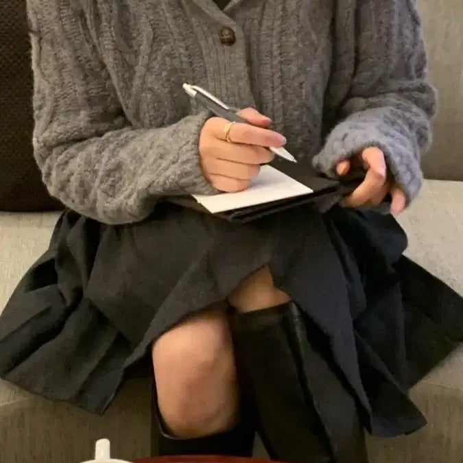 [BUNJANG] 미엘 꽈배기 크롭 니트 가디건 / 미엘 꽈배기 크롭 니트 가디건