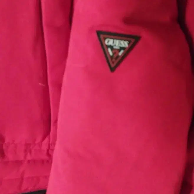 [BUNJANG] Guess Pink Long Padded Jacket / 게스 레드색 롱패딩 점퍼