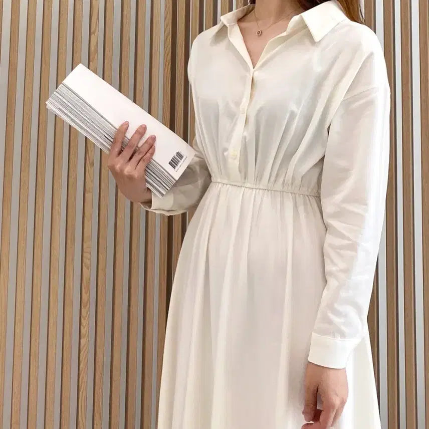 [BUNJANG] Long Shirt Collar Dress / (새것같은) 셔츠카라 롱 원피스