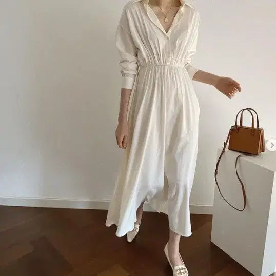 [BUNJANG] Long Shirt Collar Dress / (새것같은) 셔츠카라 롱 원피스