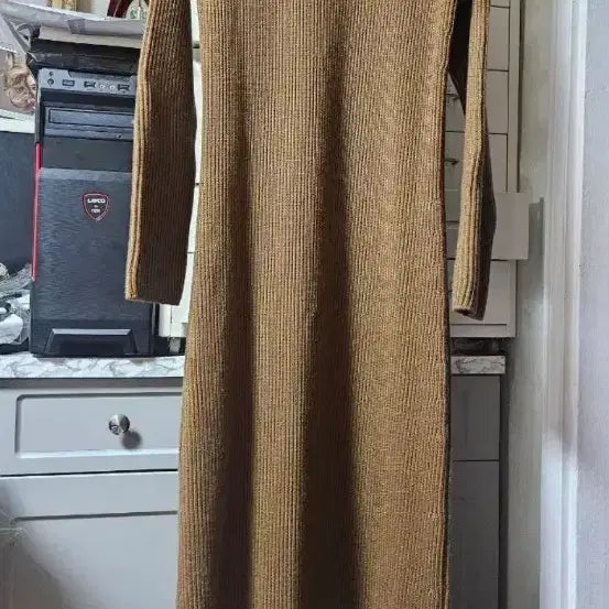 [BUNJANG] Lacoste Ribbed Knit Long Dress / 라코스테 골지니트 롱원피스