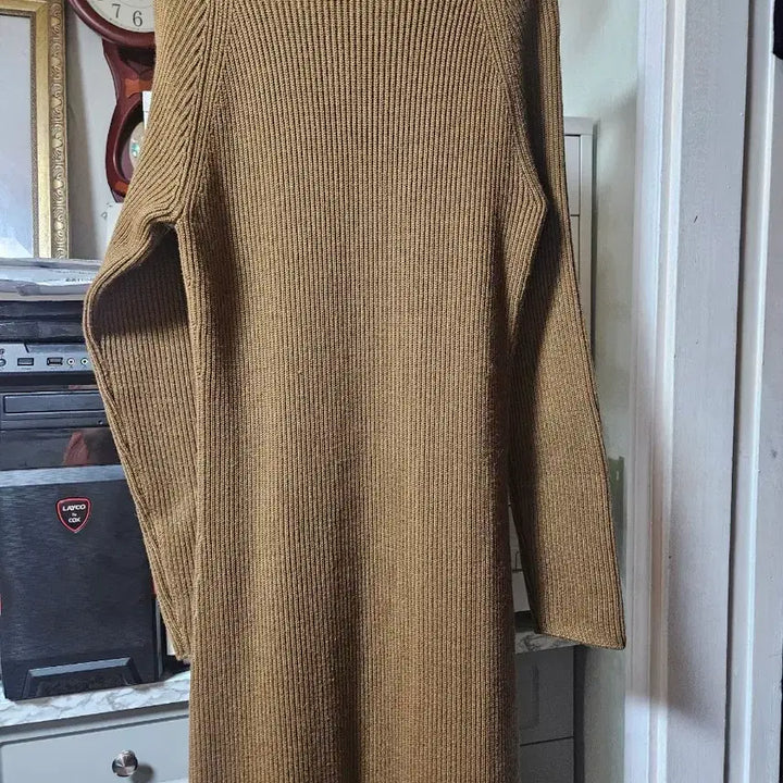 [BUNJANG] Lacoste Ribbed Knit Long Dress / 라코스테 골지니트 롱원피스