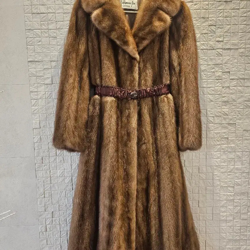 [BUNJANG] Pastel Mink Long Coat / 파스텔 롱밍크코트