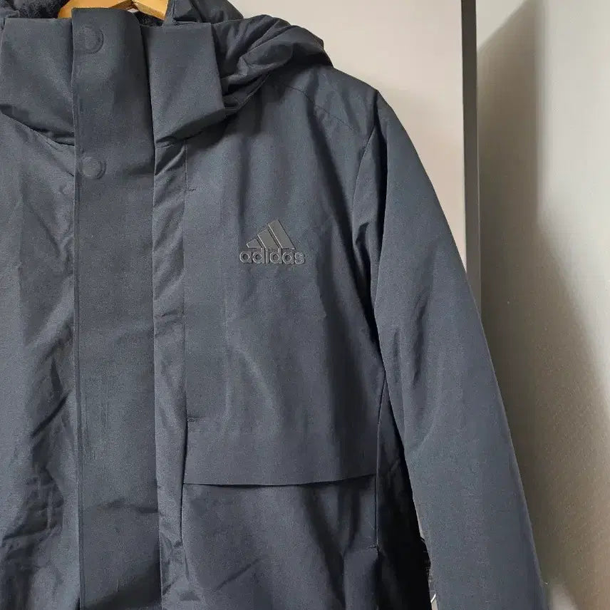 [BUNJANG] Adidas Black Long Padded Hooded Jacket / 아디다스 블랙 롱패딩 후드 점퍼