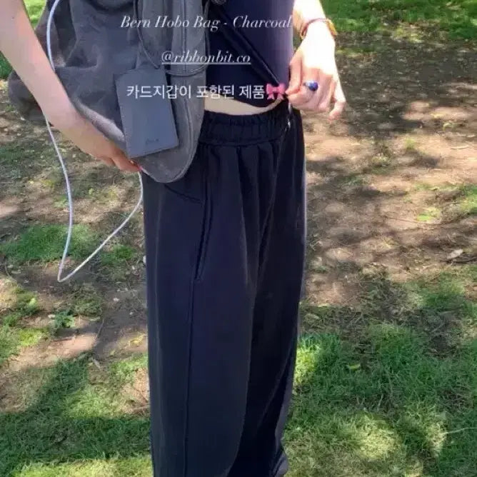 [SOLD OUT] 리본빛 베른 호보 백 차콜