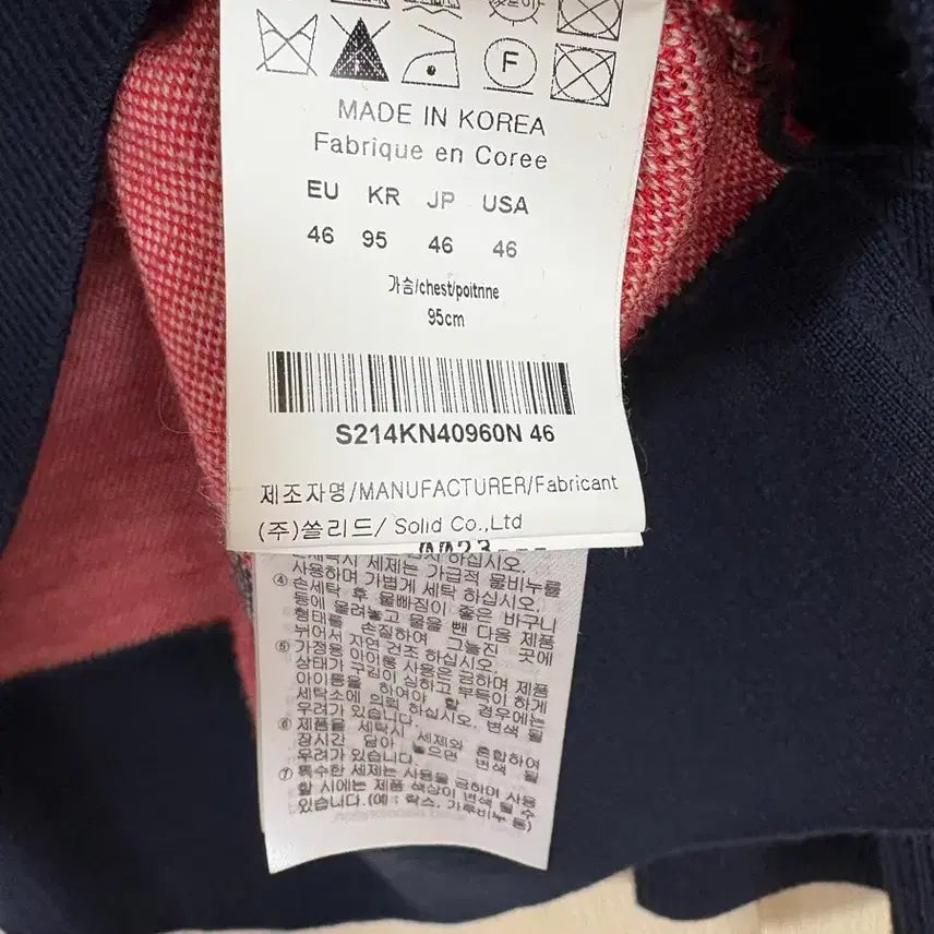 [BUNJANG] Solid Homme Knit Navy 46 / 솔리드옴므 니트 네이비 46