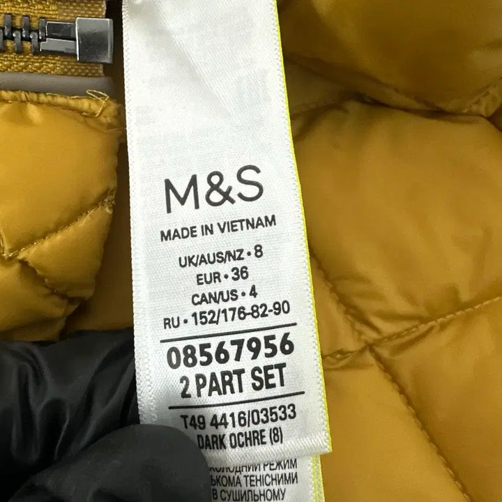 [BUNJANG] Per Una Diamond Quilted Hooded Down Jacket / [8/55~66] Per Una 퍼유나 다이아몬드 퀼팅 후드 패딩 머스타