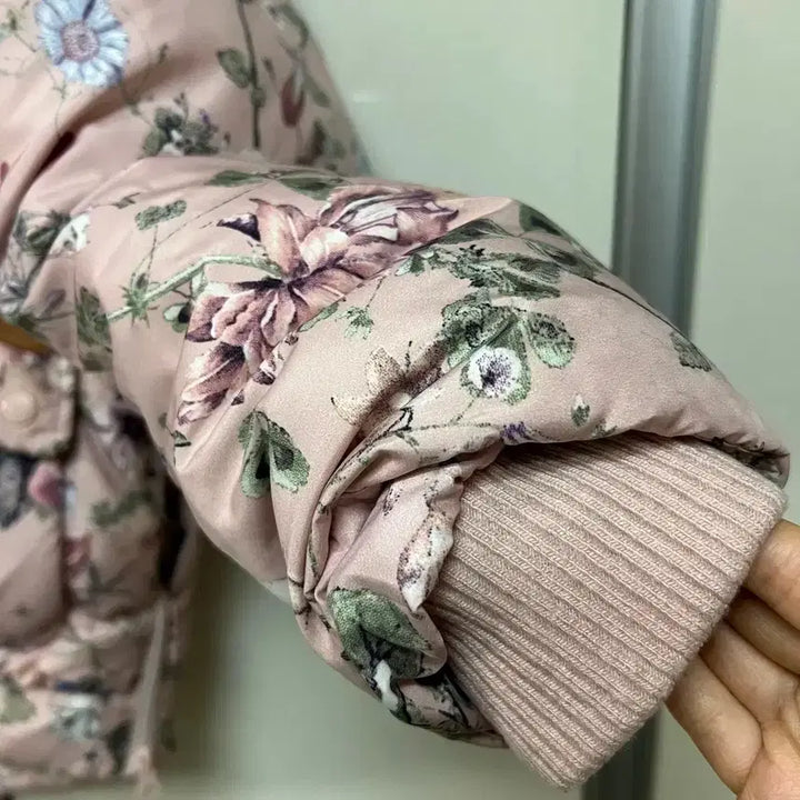 [BUNJANG] Thursday Island Floral Padded Duck Down Jacket Pink / 써스데이아일랜드 플라워 꽃무늬 패딩 오리털 점퍼 자켓 숏패딩 핑크