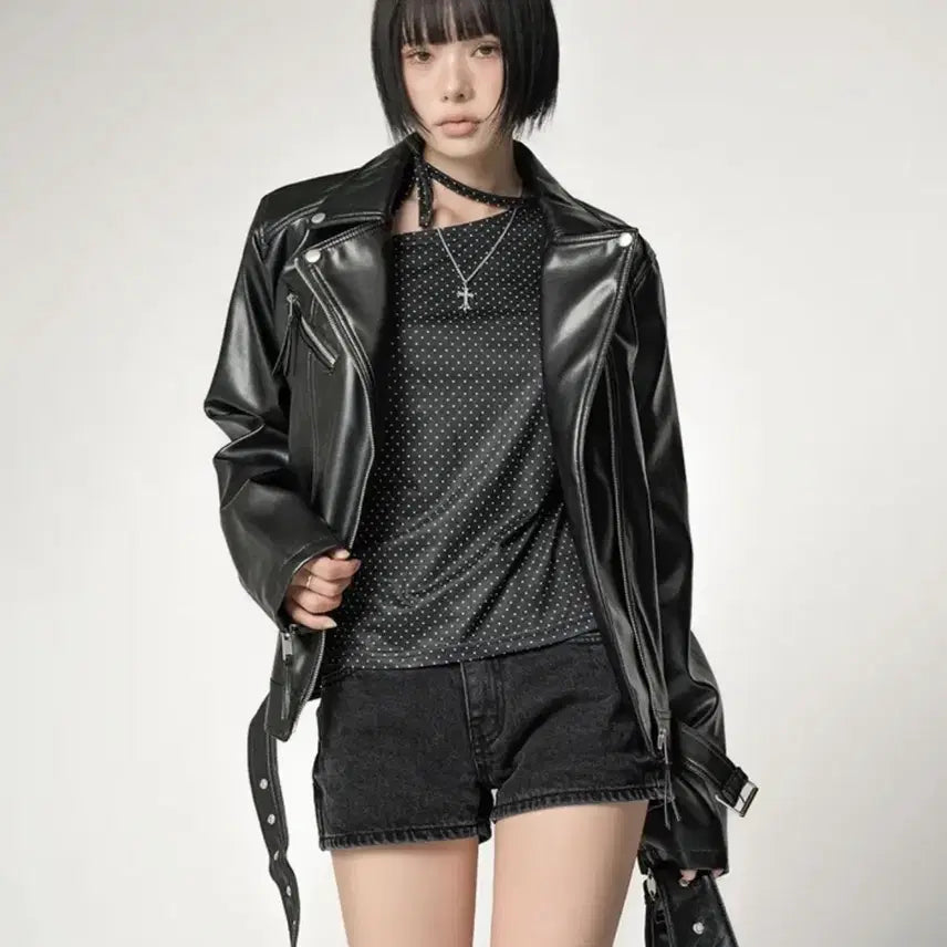 [BUNJANG] NUA MUTE Belted Rider Jacket - Black / 누아뮤트 벨트 라이더 자켓 블랙 에이블리 무신사 아우터 자라 무채색 코디