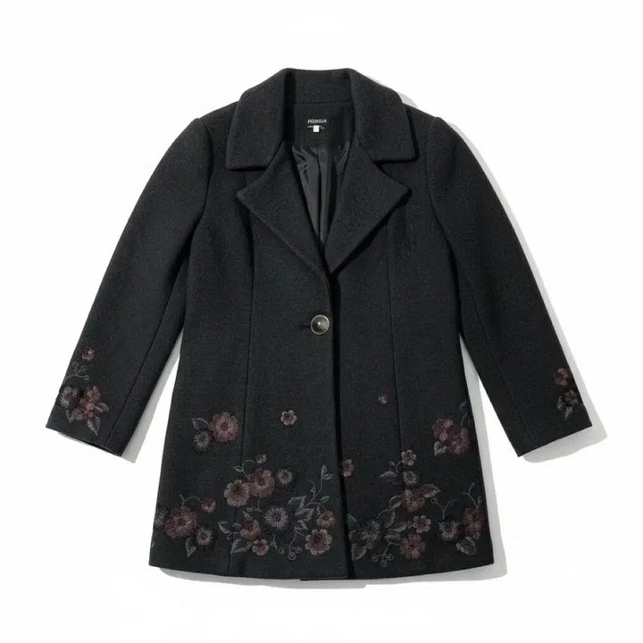[BUNJANG] RUBNINA Embroidered Wool Coat / [85/55~66] RUBNINA 루비나 플라워 자수 모직 코트 블랙