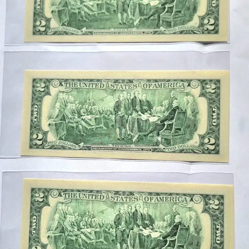 [BUNJANG] Uncirculated 2 Dollar Bills Bundle Set / 행운의2달러 완전  미사용지폐  3장을  일괄판매합니다