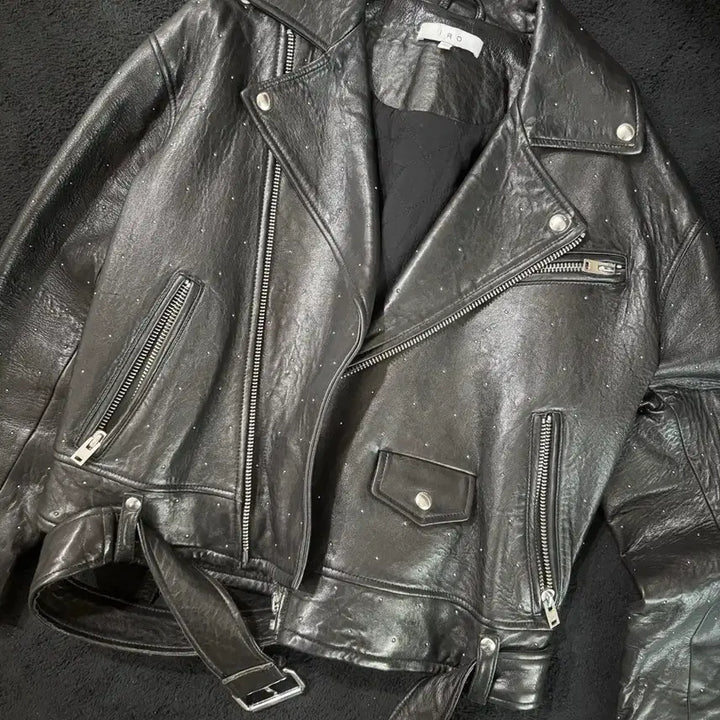 [BUNJANG] IRO Black Studded Leather Rider Jacket - Size 36 / IRO 블랙 스터드 가죽 라이더 자켓 36