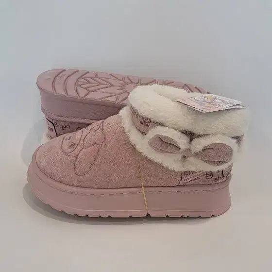 [BUNJANG] Sanrio Character Faux Fur Boots / 산리오 캐릭터 털 부츠 (핑크/브라운/그레이/베이지)