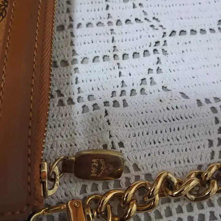 [BUNJANG] MCM Visetos Brown Chain Shoulder Bag / MCM 비세토스 브라운 체인 숄더백(정품