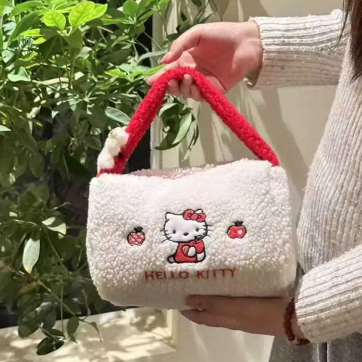 [BUNJANG] Hello Kitty Fuzzy Mini Tote Bag / 헬로키티 뽀글이 미니 토트백 털가방