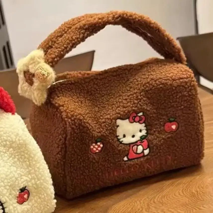 [BUNJANG] Hello Kitty Fuzzy Mini Tote Bag / 헬로키티 뽀글이 미니 토트백 털가방