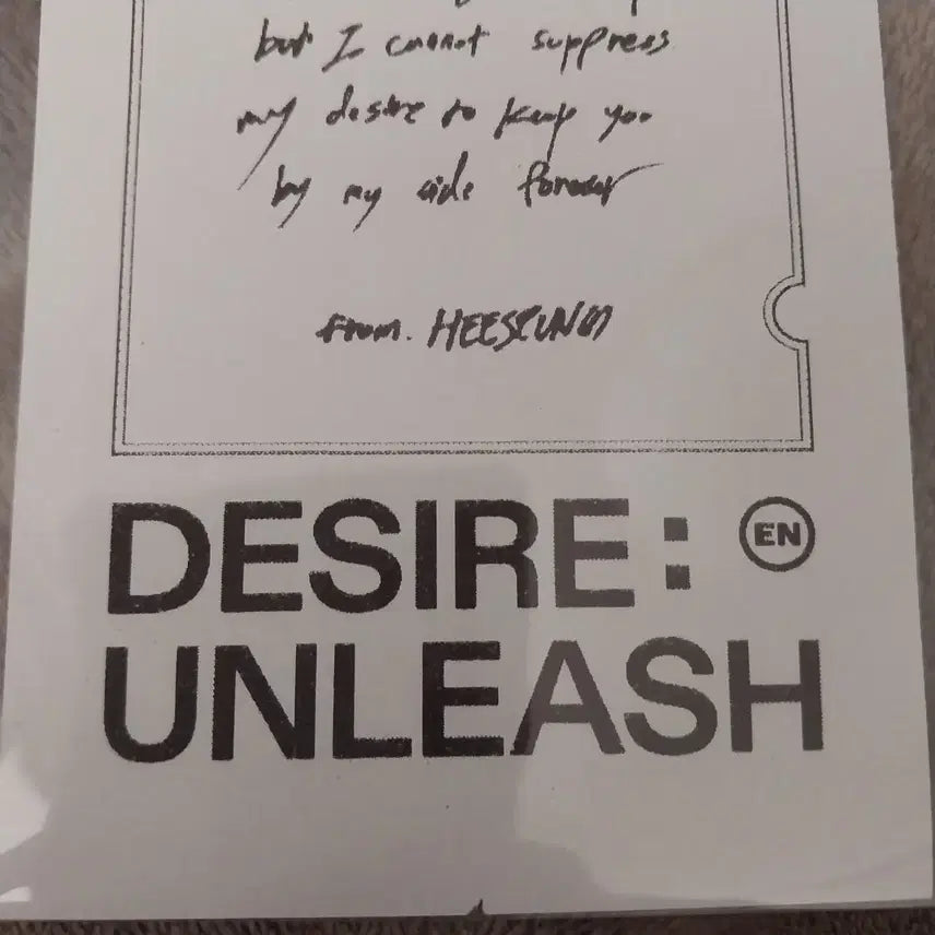[BUNJANG] ENHYPEN Heeseung Desire Unleash Handwritten Note / 엔하이픈 희승 용산 팝업 desire unleash 공식 손글씨 뽑기