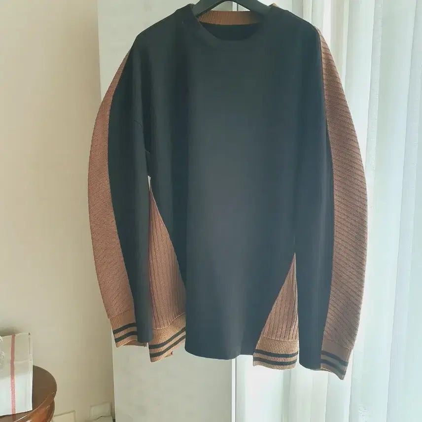 [BUNJANG] System Homme Knit Panel Sweatshirt / 시스템옴므 니트배색 맨투맨