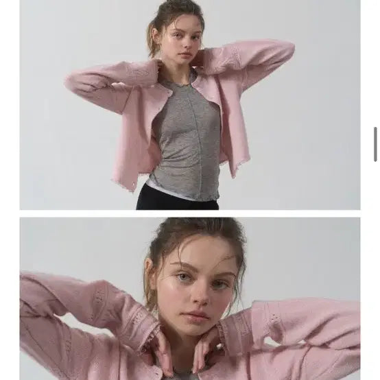 [BUNJANG] Poeto Brunch Lace Cardigan - Pink / 포에토 Brunch 레이스 가디건 핑크
