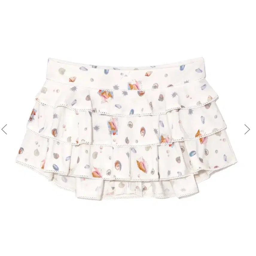 [BUNJANG] Glowny Picot Frill Mini Skirt Ivory Shell / 글로니 PICOT FRILL MINI SKIRT IVORY SHELL