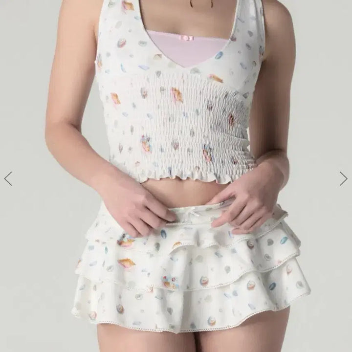 [BUNJANG] Glowny Picot Frill Mini Skirt Ivory Shell / 글로니 PICOT FRILL MINI SKIRT IVORY SHELL