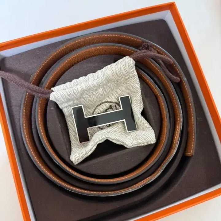 [BUNJANG] Hermès H Buckle Leather Belt / 에르메스 H 버클 가죽 벨트 블랙