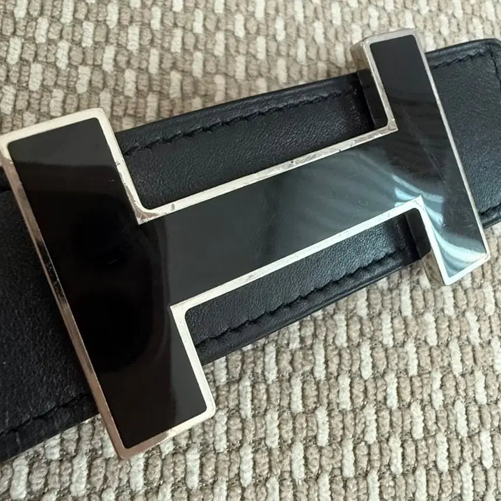 [BUNJANG] Hermès H Buckle Leather Belt / 에르메스 H 버클 가죽 벨트 블랙