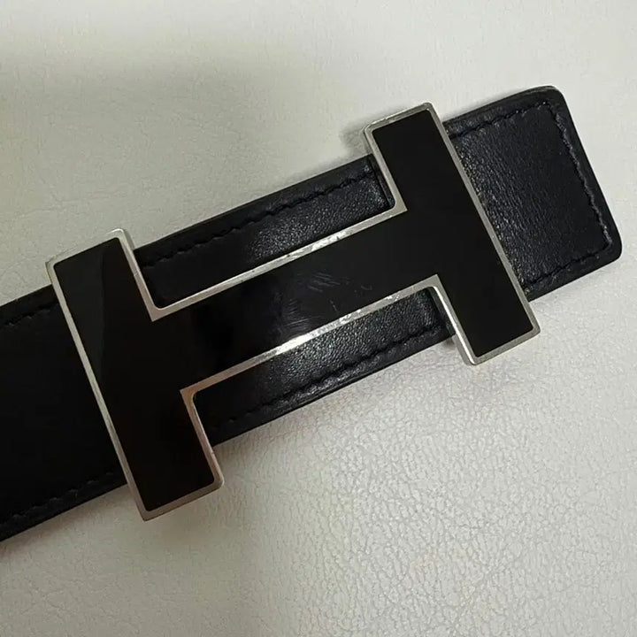 [BUNJANG] Hermès H Buckle Leather Belt / 에르메스 H 버클 가죽 벨트 블랙