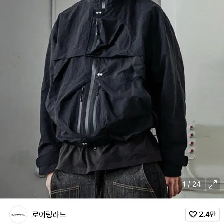 [BUNJANG] Roaringrad Utility Windbreaker Black / 로어링라드 유틸리티 윈드 브레이커 블랙