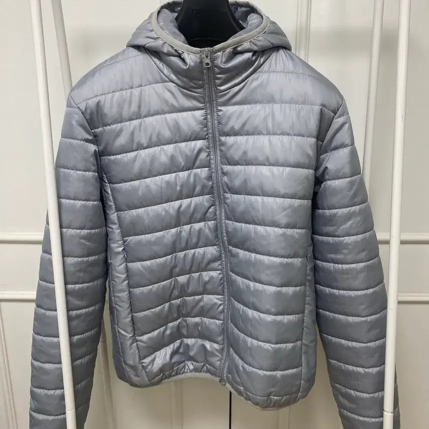 [BUNJANG] Hooded Padded Jacket / 경량 패딩 후드 그레이 회색 후디 자켓 점퍼