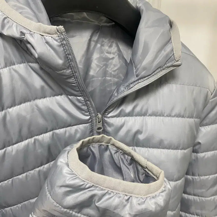 [BUNJANG] Hooded Padded Jacket / 경량 패딩 후드 그레이 회색 후디 자켓 점퍼