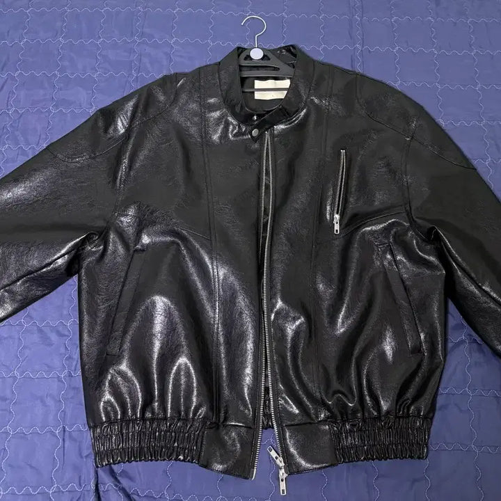 [BUNJANG] Base Moment Leather Biker Jacket - Black / 베이스모먼트 레더 바이커 자켓 블랙