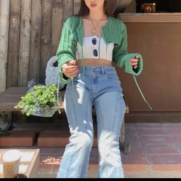 [BUNJANG] The Open Product Bolero Cardigan / 더오픈프로덕트 볼레로 가디건(현 오픈와이와이)