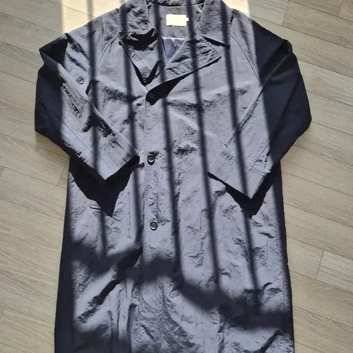 [BUNJANG] Ourselfs Recycled Nylon Double Coat Navy / 아워셀브스 리사이클 나일론(재팬 패브릭) 더블 코트 2사이즈 네이비