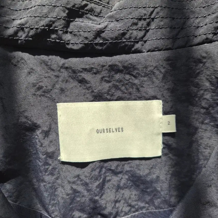 [BUNJANG] Ourselfs Recycled Nylon Double Coat Navy / 아워셀브스 리사이클 나일론(재팬 패브릭) 더블 코트 2사이즈 네이비