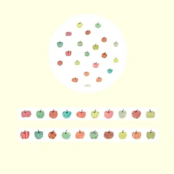 [BUNJANG] Zappapoint Mini Apple Masking Tape / 자파점 미니 사과 마스킹테이프 소분 마테띵