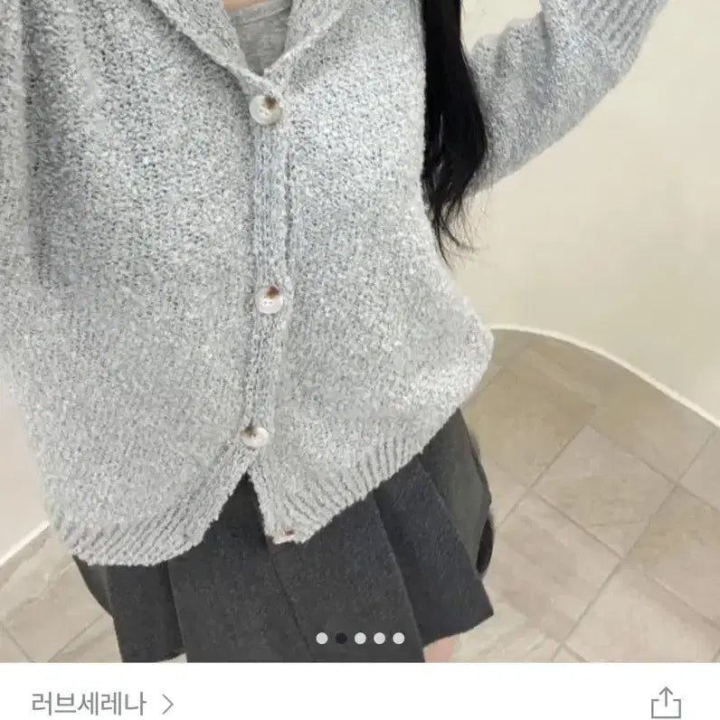 [BUNJANG] Ablie Gray Knit Cardigan / 회색 니트 가디건 에이블리 지그재그 판매 옷정리 그레이 후드