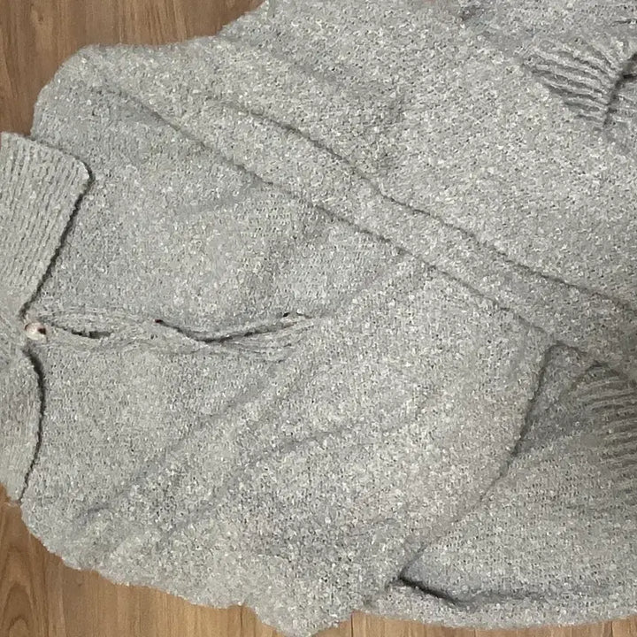 [BUNJANG] Ablie Gray Knit Cardigan / 회색 니트 가디건 에이블리 지그재그 판매 옷정리 그레이 후드