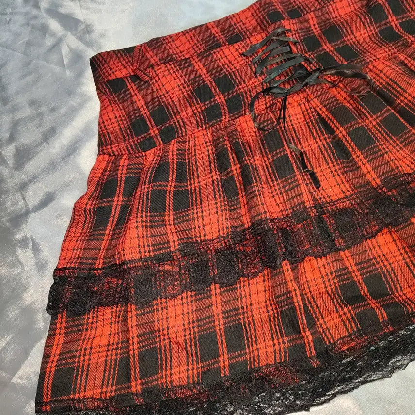 [BUNJANG] ROMWE Frill Gothic Punk Skirt / [새상품/택포]양산형 지뢰계 고스로리 고스펑크 고딕 프릴 ROMWE 치마