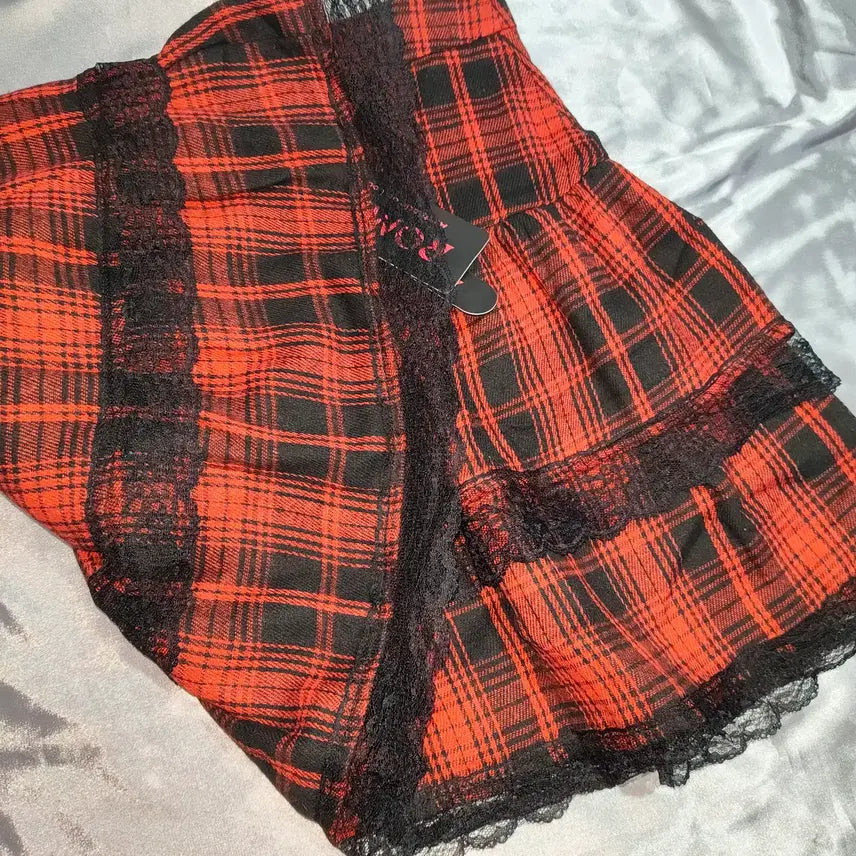 [BUNJANG] ROMWE Frill Gothic Punk Skirt / [새상품/택포]양산형 지뢰계 고스로리 고스펑크 고딕 프릴 ROMWE 치마