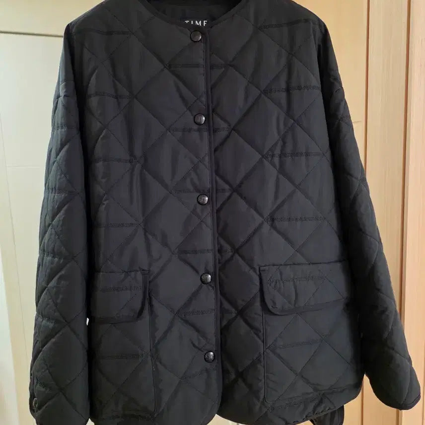 [BUNJANG] TIME Black Quilted Jacket / TIME 타임 블랙 퀼팅 자켓