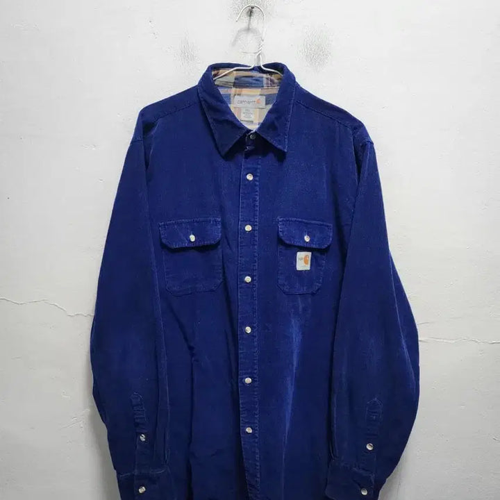 [BUNJANG] Carhartt Blue Corduroy Shirt / 칼하트 블루 코듀로이 셔츠