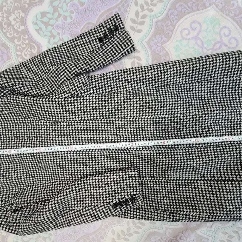 [BUNJANG] Houndstooth Check Long Coat / 하운드투스 체크 롱 코트