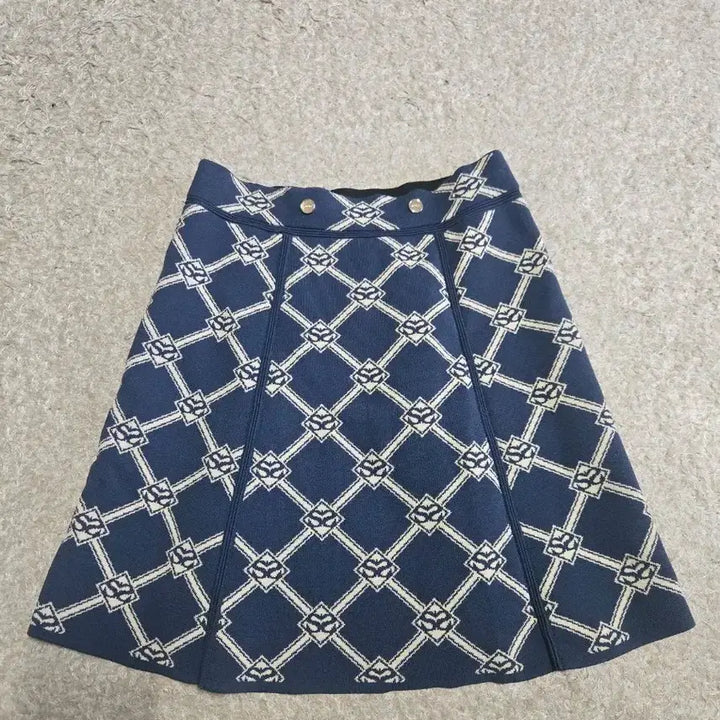 [BUNJANG] Sandro Patterned Navy Skirt / 여성1사이즈(26) 산드로 스판치마