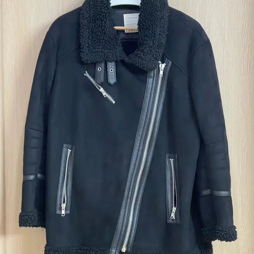 [BUNJANG] Studio Tomboy Black Suede Mouton Jacket / 스튜디오톰보이 무스탕