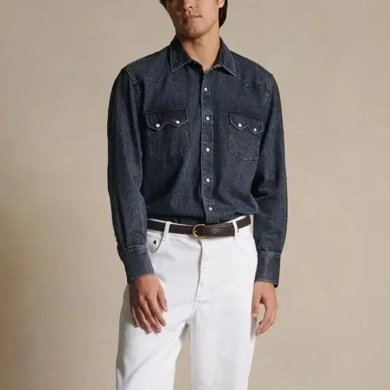 [BUNJANG] P. Johnson Denim Western Shirt / P. JOHNSON 피죤슨 데님 웨스턴셔츠