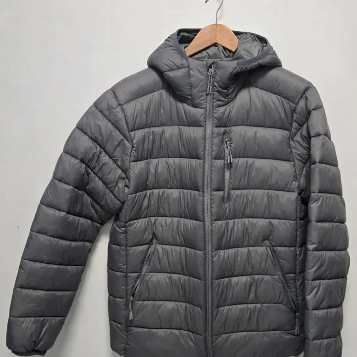 [BUNJANG] Unisex Gray Lightweight Hooded Padded Jumper / 반값택배가능 후드 패딩 점퍼 그레이 경량패딩 남녀공용 새상품