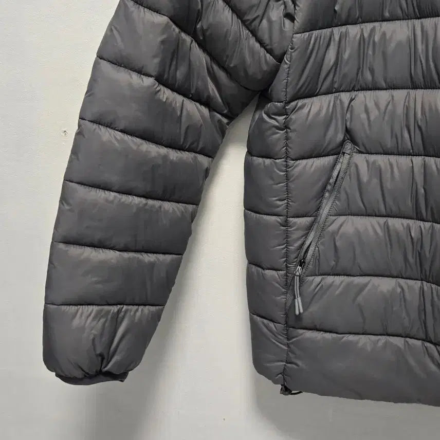 [BUNJANG] Unisex Gray Lightweight Hooded Padded Jumper / 반값택배가능 후드 패딩 점퍼 그레이 경량패딩 남녀공용 새상품