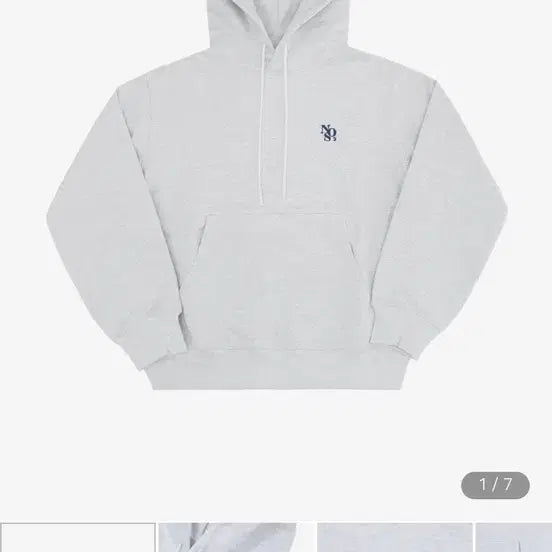 [BUNJANG] NOS7 Navy Embroidered Hoodie / (L) NOS7 네이비 자수 후디 (기모)